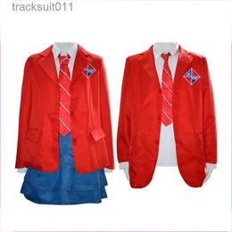 Anime Kostuums Rebelde Cosplay Kom JK Uniform Vrouwen Mannen High School dent Suits Rode Jas Sets Drama Halloween Carnaval Party outfits L231027