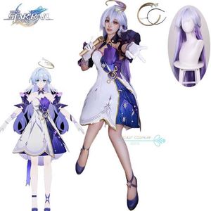 Anime kostuums robin cosplay game honkai star rail robin cosplay come jurk pruik volledige set dames rollenspel carnaval feestkleding y240422