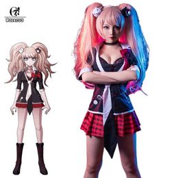 Anime kostuums Rolecos Danganronpa junko Enoshima Cosplay Come Game Cosplay Junko Enoshima Uniform Women Sexy Come Girl Outfit Z0301