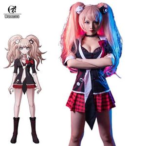 Anime Costumes ROLECOS Danganronpa Junko Enoshima Cosplay Come Game Cosplay Junko Enoshima Uniforme Femmes Sexy Come Girl Outfit Z0301