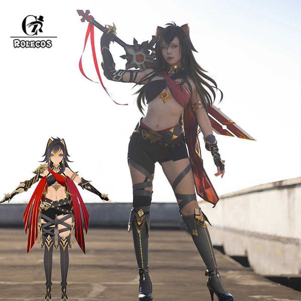 Costumes d'anime Rolecos Dehya Cosplay Come Genshin Impact Cosplay Come Sexy Women Carnival Uniform Halloween Party Tenue complète Z0301