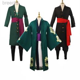 Anime kostuums roronoa zoro cosplay kostuum anime op zoro kleren set kimono volwassen kinderen kerst Halloween Party Cosplay Props cadeau 240411