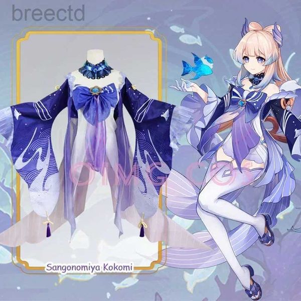 Costumes d'anime Sangonomiya kokomi cosplay costume genshin impact uniforme perruque anime style chinois Halloween costumes jeu 240411