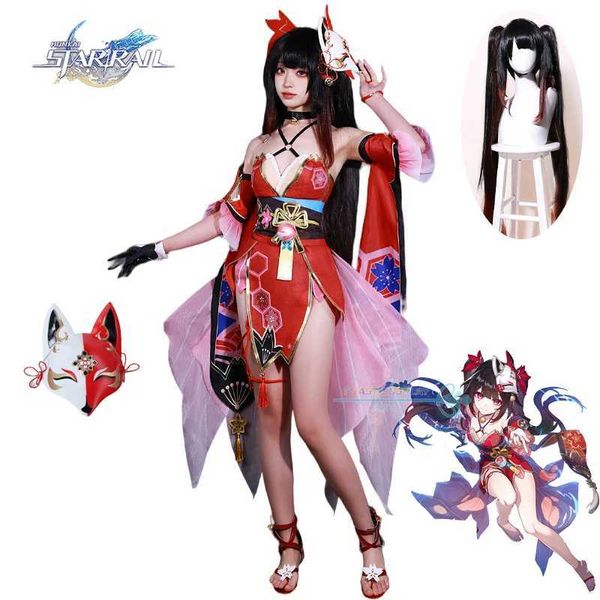 Costumes d'anime Sparkle Honkai Cosplay Game Honkai Star Rail Sparkle Cosplay Come Party Tenues Come Wig Mask Women Role Play Tenues Y240422