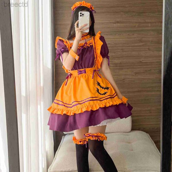 Costumes d'anime Costume de costume de broderie douce et mignonne - Robe de femme de chambre délicate pour le jeu d'anime Play Halloween Costumes For Maid 240411