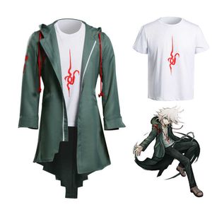 Disfraces de anime Takerlama Super Danganronpa 2 Nagito Komaeda Cosplay Chaqueta Camiseta Conjuntos Halloween Viene para mujeres Hombres Adultos Anime Ropa Z0301