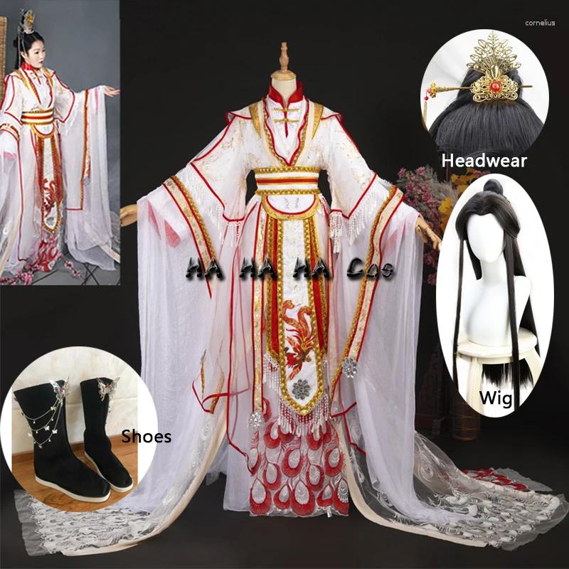 Costumi Anime Tian Guan Ci Fu Pavone Xie Lian Yue Shen Costume Cosplay Intrattenimento Musiche E Canzoni Set Completo Scarpe Parrucca Halloween Party Outfit