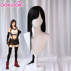 Anime kostuums Tifa Lockhart Wig Final Fantasy VII Cosplay Wig Dokidoki Women Long Black Final Fantasy Cosplay Wig Tifa FF Opmerking Z0301