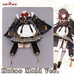 Disfraces de Anime UWOWO Game Genshin Impact HuTao Cosplay Hu Tao Come Halloween Maid Come Christmas Outfit Dress Cosplay Role Play Z0301