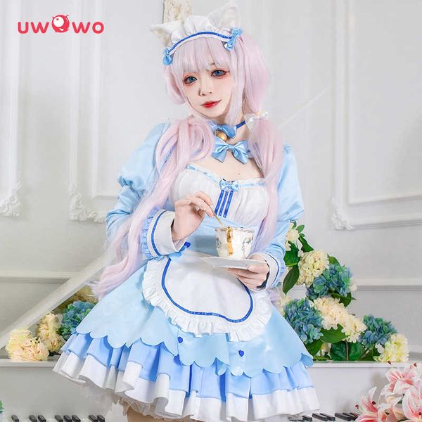 Anime Costumes UWOWO Jeu NEKOPARA vol4 Vanilla Maid Dress Cosplay Come Chocola Vanille Mignonne Robe Bleue Pour Femmes Fille Tenues Z0301