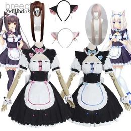 Costumes d'anime Vanilla Cosplay Costume en stock Maid Dress Maid tenue Nekopara Chocola Vanilla Ova Maid Game Uniform Cat Neko Girl Women 240411