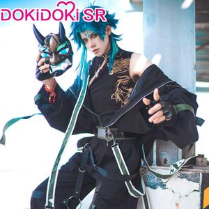 Costumes Anime Xiao Doujin Cosplay Jeu Genshin Impact Cosplay Viens DokiDokiSR Genshin Impact Xiao Doujin Costume Noir Noël Z0301