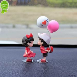 Anime paren voor auto ornamentmodel schattig kus ballon figuur auto interieur decoratie roze dashboard figurine accessoires geschenken