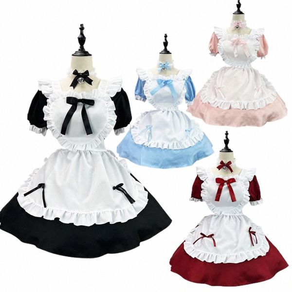 Anime lindo corazón lolita mucama cosplay traje 4 colores alice dr niñas mujer camarero fiesta etapa trajes alice criada dr g1ne #