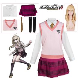 Anime Danganronpa Kaede Akamatsu vestido uniformes conjunto Cosplay disfracescosplay