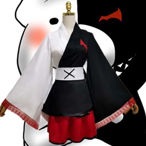 Anime Danganronpa Monokuma Cosplay Kimono robes chasubles Dangan Ronpa fête Halloween Costumes perruque pour les femmes C90C17