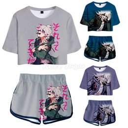 Anime Danganronpa: Trigger Happy Havoc Cosplay Kostuum Zomer Kinderen Unisex Korte Mouw T-shirt + Shorts Past Sportkleding C30M234
