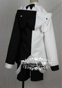 Anime Danganronpa V3: Killing Harmony Cosplay de haute qualité Monokuma Costume unisexe manteau + chemise + cravate + jupe (ou pantalon) + chaussettes Y0913