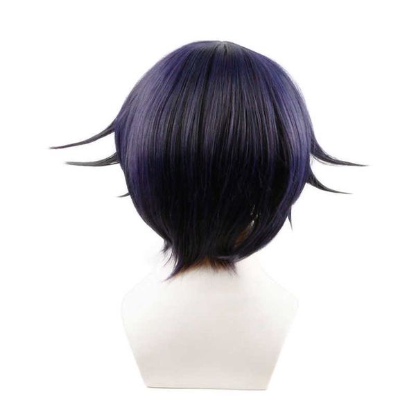 Anime Danganronpa V3 Tuer Harmony Ouma Kokichi Perruque Courte Cosplay Costume Dangan Ronpa Résistant À La Chaleur Cheveux Synthétiques Hommes Perruques Y0913