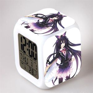 Anime Date A Live Tokisaki Kurumi Réveils Mignon Yoshino Yatogami Tohka Itsuka Shido Horloge Numérique Despertador Figure Jouets Q0722906