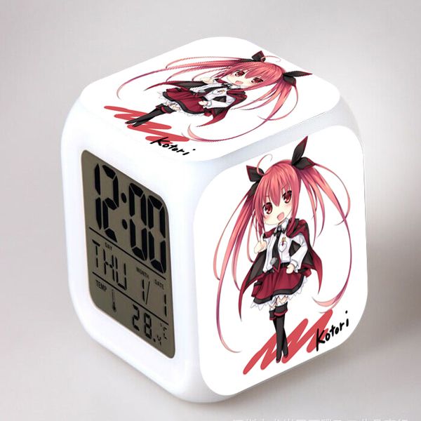 Anime Date en direct Tokisaki Kurumi réveils mignon Yoshino Yatogami Tohka Itsuka Shido horloge numérique Despertador Figure jouets