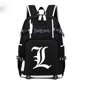 Anime Death Note USB Backpack School Bags Bookbag Men Women Travel Laptop Rucksack Kids Knapsack Gift 220210