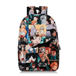 Anime Demon Slayer Sac à dos Sacs d'étudiants étanches d'étudiant garçons Book Bookbag Cosplay Travel Sac Knapsack Fashion Y08042081