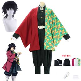 Anime démon tueurs Kimetsu No Yaiba Tomioka Giyuu Cosplay Costume femmes hommes Kimono uniforme Halloween fête de noël vêtementscosplay