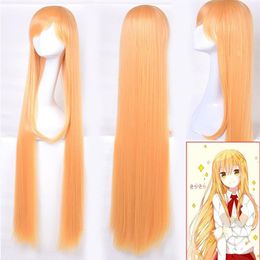 Anime Doma Umaru jaune Orange perruques Cosplay Costume filles Himouto umaru-chan perruque pour femmes fête longue synthétique synthétique Hairs329s