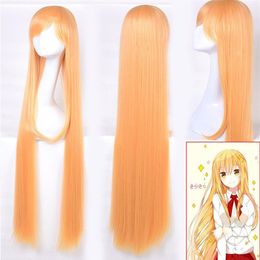 Anime Doma Umaru jaune Orange perruques Cosplay Costume filles Himouto umaru-chan perruque pour femmes fête longue synthétique synthétique Hairs230S