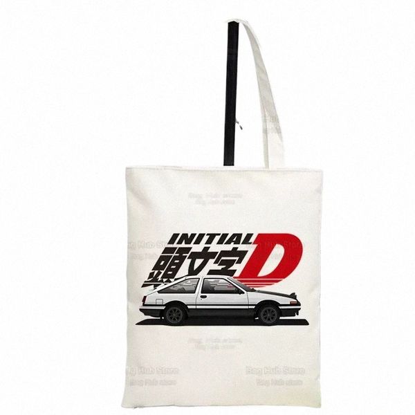 Anime Drift AE86 Initial D Toile Simple Shop Sacs JDM Manga Takumi Fujia Drift Car Akagi RedSuns Pacakge Sac à main g77s #