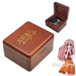 Anime Elfen Lied Music Box Bronzing Wooden Lilium Musical Song Gift Antique For Saint Valentin ANNÉE JOURNIÈRE JOURNIÈRE ANNIVERSAIRE 240518