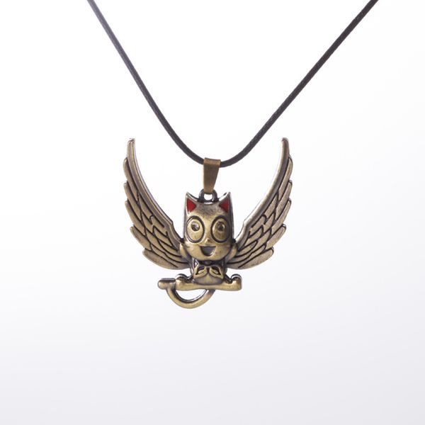 Anime Fairy Tail Necklace Alloy Cat With Wings Necklaces  Pendant Naz And Lucy Habi Cosplay Bronze Pendant Necklaces For Women