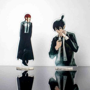 Figurine d'anime tronçonneuse homme support en acrylique modèle Denji Power Makima figurine d'action plaque décor de bureau signe debout porte-clés Fans cadeau AA220318