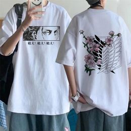 Anime Laatste Seizoen Aanval op Titan T-shirt Mannen Kawaii Zomer Tops Titans Grafische Tees Harajuku T-shirt Mannelijke 220618