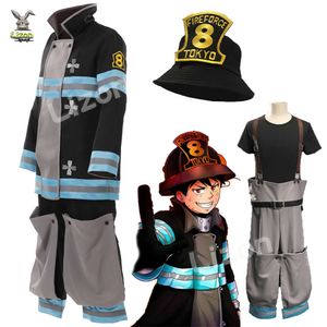 Disfraz de Anime Fire Force Shinra Kusakabe, disfraz de Enn Enen No Shouboutai Tamaki Kotatsutakehisa Hinawa, uniforme de bombero, peluca, cosplay