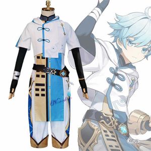 Jeu d'anime Genshin Impact Chongyun uniforme tenue Cosplay Costume Chun Yun Halloween fête déguisement pour hommes femmes Y0903