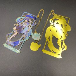 Anime Game Genshin Impact uitgehold metal Bookmark Nahida Sangonomiya Kokomi Wanderer Zhongli Xiao Fans Gift Key Chain