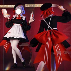 Anime Game Genshin Impact Noelle KFC Linkage Clerk Uniform Lovely Maid Maid -jurk Outfit Cosplay Cosplay Costume Halloween Women Y0903