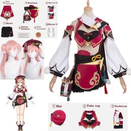 Anime Jeu Genshin Impact Yanfei Jeu Costume Esthétisme Uniforme Yan Fei Cosplay Costume Halloween Party Outfit Pour Les Femmes robe Y0903