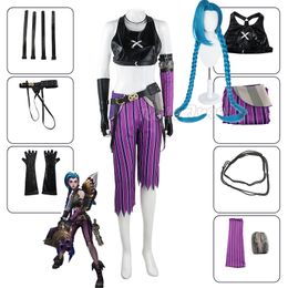 Jeu anime jinx cosplay costume lol jinx arcane cosplay uniforme perfection women femme halloween fête carnival costume new