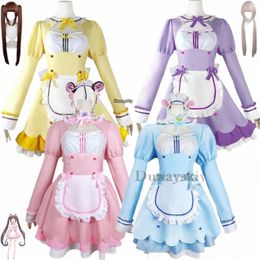Jeu d'anime Nekopara Chocola Vanilla Cosplay Costume Perruque Maid Dr Lolita Servante Jupe Femme Sexy Kawaii Costume de Fête d'Anniversaire d7fl #