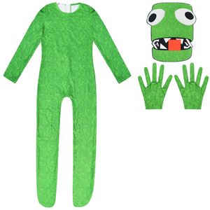 Anime game regenboog vriend cosplay kostuum groen monster jumpsuits kinderen jongen meisje kawaii Halloween verjaardagsfeestje pak