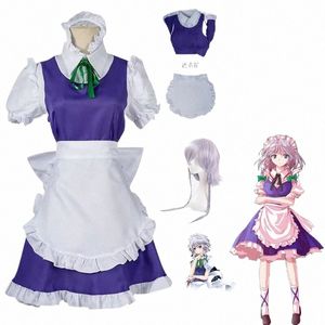 Anime Game Touhou Project Izayoi Sakuya Cosplay Kostuum Pruik Servant Maid Dr Lolita Vrouw Sexy Kawaii Halen Party Uniform p11Y #