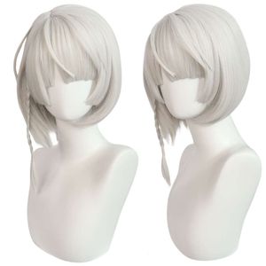 Anime Game Zenless Zone Nul Anby Demara Cosplay Pruik 30 Cm Korte Rechte Sier Grey Pruiken Halloween Party Rol Kostuums