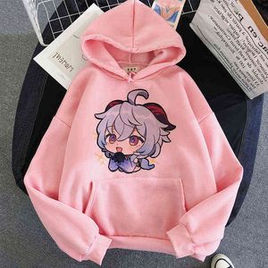 Anime GANYU Kawaii Sweat à capuche Genshin Impact Vêtements Femmes Hot Game Print Couleurs 39 Sweat-shirts surdimensionnés Esthétique Harajuku Y2K Y220713