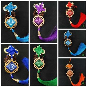 Anime Genshin Impact Eye of God Lichtgevende Tassel Taille Hanger Bag Keychain Accessoires Cospalie Anime Handgemaakte Props Xmas Gift G1019