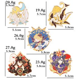 Anime genshin impact wendi tartaglia broches broche ganyu keqing xiao lumine figure badge broches brochs bacon broches bijoux cadeau