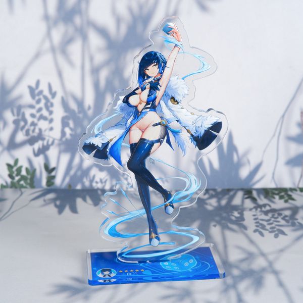 Anime Genshin Impact Yae Miko Barbara Tartaglia Dilluc Ganyu Hu Tao Klee Keqing Yelan Kuki Shinobu Acrylique Stand Figure Toys Doll