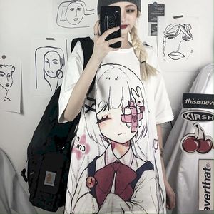 Anime girl image imprimer haut pour femme t-shirts style coréen t-shirts été doux mode t-shirts preppy couple vêtements o-cou tee Y0508